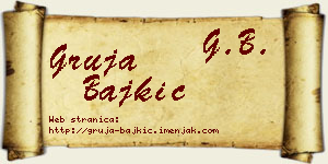 Gruja Bajkić vizit kartica